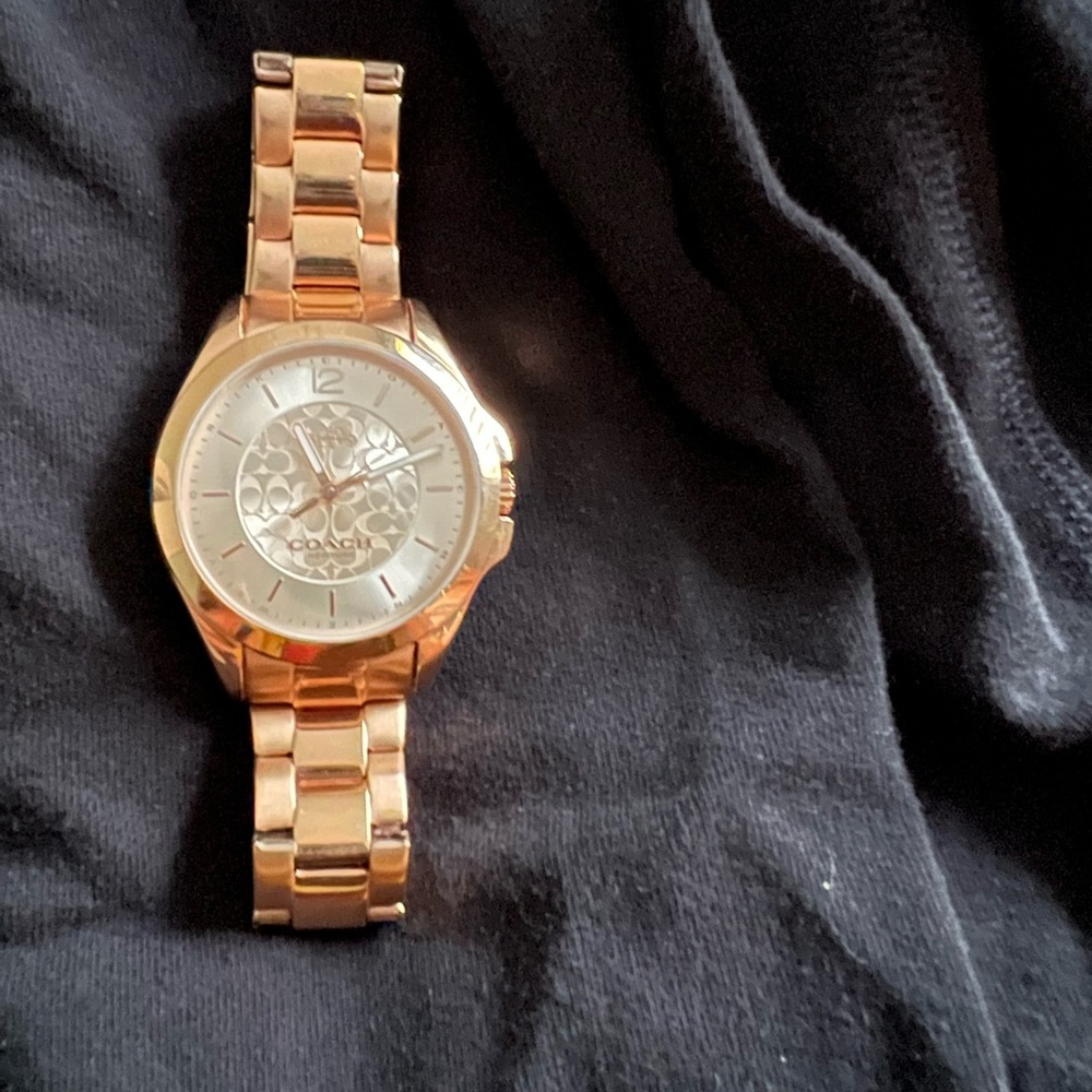 Rose gold coach watch